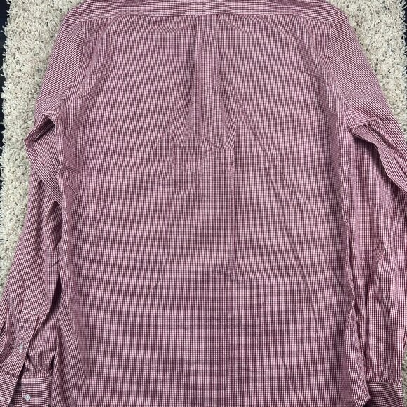 Gitman Bros. Tailored Fit Button Up Shirt Mens USA Made 16.5 40 Red White Check - Picture 9 of 11
